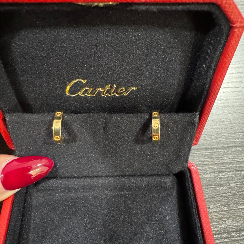 CARTIER SMALL LOVE HOOP EARRINGS